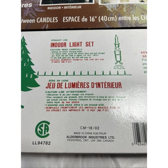 Vtg Alderbrook 4x10 Candle Electric Lights Clip On String Tree Light Work Great - Picture 6 of 8